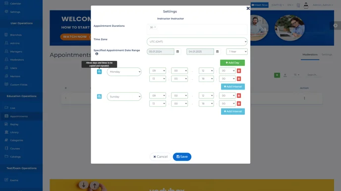 appointments module